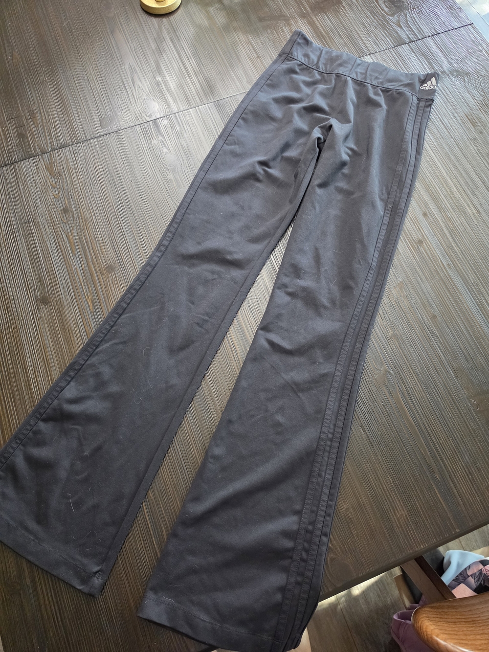 adidas Black Track Pants with Signature Side Stripes